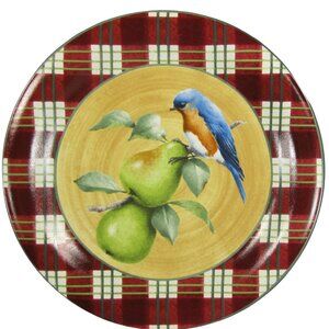 Lenox Winter Greeting Everyday Tartan Dinner Plate Bluebird